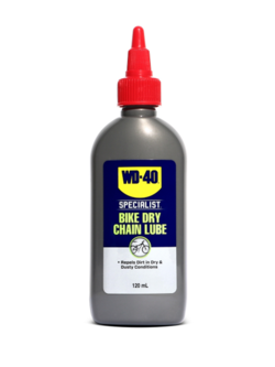 น้ำมันหล่อลื่นโซ่ WD-40 ชนิดแห้ง ขนาด 120ml. สำหรับหล่อลื่นโซ่กับสภาพเส้นทางปั่นที่แห้ง, ไม่มีฝน, ไม่มีโคลน, ไม่ต้องลุยน้ำ Pn.W051-0510 (แท้) ##