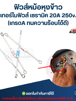 ฟิวส์หม้อหุงข้าว, เทอร์โมฟิวส์ เซรามิค 20A 250v. (เกรดA ทนความร้อนได้ดี)