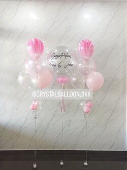 ลูกโป่ง แสดงความยินดี Bubble ขนาด 24" พร้อม ช่อลูกโป่ง ช่อ 5 ลูก 2 ช่อ,ลูกโป่งใส ใส่กลิตเตอร์,ลูกโป่งลายหิน USA 2 ลูก พร้อมตกเเต่ง สามารถเปลี่ยนสีลูกโป่ง/เปลี่ยนข้อความ/เปลี่ยนขนาดได้