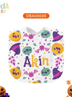 ผ้าซับน้ำลาย ฮาโลวีน Baby Halloween #ใส่ชื่อได้ รหัส DBA00035 👻💜 #ฮาโลวีน #Halloween #SOdAbaby