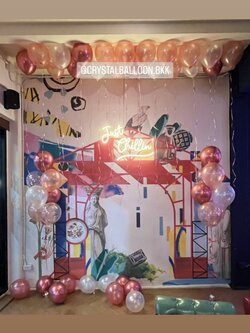 ลูกโป่ง วันเกิด ช่อลูกโป่ง ช่อ 7 ลูก 2 ช่อ พร้อม ลูกโป่ง ลอยฝ้า 20 ลูก พร้อม ลูกโป่งโปรยพื้น 10 ลูก พร้อมตกเเต่ง สามารถเปลี่ยนสีลูกโป่งได้