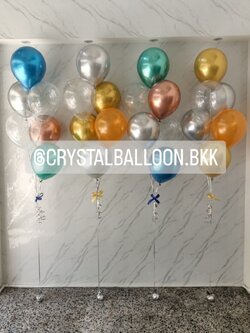ลูกโป่ง เปิดงาน ช่อลูกโป่ง ช่อ 6 ลูก 4 ช่อ พร้อม ลูกโป่งใส ใส่กลิตเตอร์ พร้อมตกเเต่ง สามารถเปลี่ยนสีลูกโป่งได้