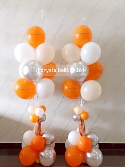 เสาช่อลูกโป่ง เปิดงาน เสาช่อลูกโป่ง ช่อ 10 ลูก 2 เสา พร้อมตกแต่ง สามารถเปลี่ยนสีลูกโป่งได้