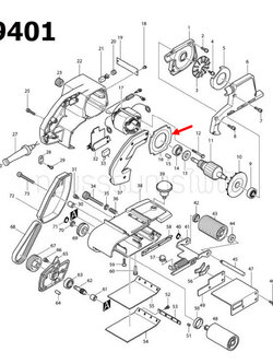 แผ่นบังทุ่น เครื่องขัดสายพาน Makita มากีต้า 9401 [#16] Pn.411143-7 (แท้) ##