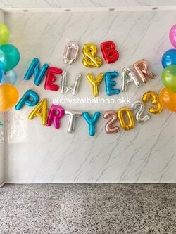 ลูกโป่ง ฟอยล์ตัวอักษร ขนาด 16" คละสี 19 ตัวอักษร ติดผนัง ,ลูกโป่งช่อ 7 ลูก 2 ช่อ , พร้อมตกแต่ง ลูกโป่งสามารถเปลี่ยนดีได้ , สามารถเปลี่ยนสี-ฟอยล์ตัวอักษรได้