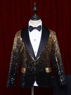 พร้อมเช่า ชุดสูทเด็กชาย สีทูโทน งานกลิตเตอร์แน่นๆ หรูหรา **พร้อมเช่าไซส์ 120,130,140,150**