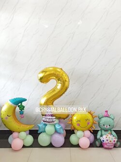 ลูกโป่ง วันเกิดเด็ก ฟอยล์ตัวเลข ขนาด40" พร้อมตกกแต่ง ฟอยล์หมีชมพู นั่ง 1 ชิ้น,ฟอยล์พระจันทร์ ตั้งฐาน 1 ชิ้น,ฟอยล์พระอาทิตย์ ตั้งฐาน 1 ชิ้น สามารถเปลี่ยนสีลูกโป่ง/เปลี่ยนสี-ฟอยล์ตกแต่ง/เปลี่ยนฟอยล์ตัวเลขได้