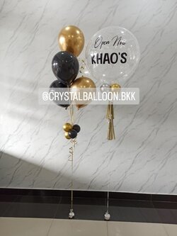 ลูกโป่ง เปิดงาน Bubble ขนาด 24" พร้อมตกแต่ง ช่อลูกโป่ง 5 ลูก 1 ช่อ,ลูกโป่งใส ใส่ Confetti สามารถเปลี่ยนสีลูกโป่ง/เปลี่ยนข้อความ/เปลี่ยนขนาดได้
