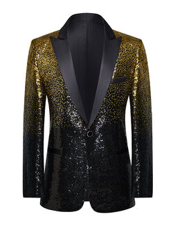 พร้อมเช่า เสื้อสูทชาย สูทแฟชั่น สูทกลิตเตอร์ ไล่สี สีทองดำ