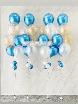 ลูกโป่ง เเสดงความยินดี ช่อลูกโป่งสีโครเมี่ยม ช่อ 7 ลูก 4 ช่อ พร้อมตกเเต่ง สามารถเปลี่ยนสีลูกโป่งได้