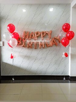 ลูกโป่งวันเกิด , ลูกโป่งฟอยล์แฮปปี้เบริด์เดย์ 1 ชุด , ลูกโป่งช่อ 5 ลูก 2 ช่อ , ลูกโป่งเปลี่ยนสีได้ สามารถเปลี่ยนฟอยล์ตกแต่งได้