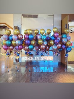 ลูกโป่ง เปิดงาน ประดับตกแต่ง ช่อลูกโป่งโครเมี่ยม 9 ลูก 12 ช่อ พร้อมตกแต่ง สามารถเปลี่ยนสีลูกโป่งได้