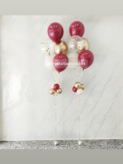 ลูกโป่ง วันเกิด ช่อลูกโป่ง ช่อ 5 ลูก 2 ช่อ พร้อมตกแต่ง สามารถเปลี่ยนสีลูกโป่งได้