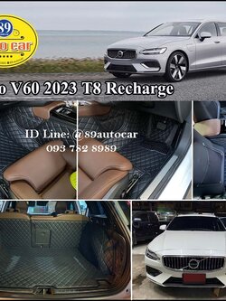 Volvo V60 2023 ปูพรม6D สีดำด้ายดำ เต็มคันรวมซุ้มล้อ