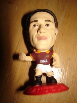 ตุ๊กตาโมเดลนักฟุตบอล ว.ก็องเดล่า สโมสรเอเอส โรม่า โครินเธียน ไมโครสตาร์ - Coca Cola Soccer Figurine Collection/2002 Red Base - CCWC17 ใหม่ / V.CANDELA AS ROMA Football Club Corinthian MicroStars Football Figure - Coca Cola Soccer Figurine Collection/2002 