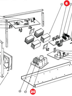 แผงวงจรด้านบน ตู้เชื่อม POLO รุ่น OTIG200 #29 Pn.20029 (แท้) ##