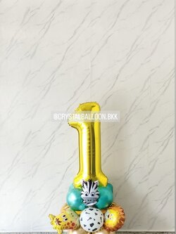 ลูกโป่ง วันเกิดเด็ก ฟอยล์ตัวเลข ขนาด 40" ตั้งฐาน 1 ชิ้น พร้อมตกแต่ง สามารถเปลี่ยนสีลูกโป่ง/เปลี่ยนสี-ฟอยล์ตัวเลข/เปลี่ยนฟอยล์ตกแต่งได้