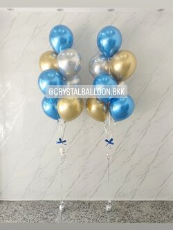 ลูกโป่ง แสดงความยินดี ช่อลูกโป่งโครเมี่ยม ช่อ 7 ลูก 2 ช่อ พร้อมตกแต่ง สามารถเปลี่ยนสีลูกโป่งได้