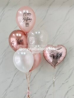 ลูกโป่งวันเกิด ลูกโป่งช่อ 5 ลูก 1 ช่อ พร้อม ฟอยล์หัวใจ ขนาด 18" 1 ชิ้น พร้อมตกแต่ง สามารถเปลี่ยนสีลูกโป่ง/เปลี่ยนข้อความได้