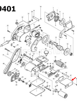 ฝาปิดฐาน เครื่องขัดสายพาน Makita 9401, 9402 [#47] Pn.342331-4 (แท้) ##