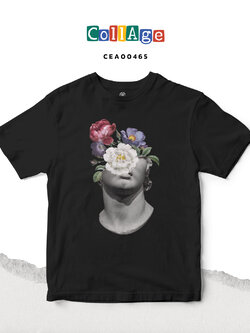 เสื้อยืดพิมพ์ลาย Collage COOL I รหัส CEA00465 สีดำ #เสื้อยืด #Collage