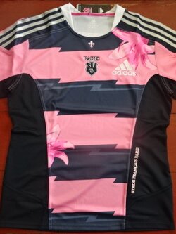 เสื้อรักบี้ฟุตบอล ทีมสโมสรสต๊าด ฟรองซัวส์ ปารีส ชุดเหย้า 2012/13 ใหม่ M-Size / STADE FRANCAIS PARIS Rugby Football Shirt Home Kit 2012/13 Jersey NEW M-Size