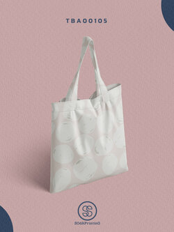 กระเป๋าผ้าแคนวาส พิมพ์ลาย Circle II สีขาว TBA00105 #SOdABag #SOdAPrintinG #กระเป๋า #กระเป๋าผ้า