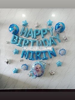 ลูกโป่ง วันเกิดเด็ก Theme Frozen พร้อม ฟอยล์ตัวอักษร Happy Birthday 16" 1 ชิ้น,ฟอยล์ตัวอักษร 16" 5 ตัวอักษร,ฟอยล์ Frozen ตกแต่ง สามารถเปลี่ยนสีลูกโป่ง/เปลี่ยนสี-ฟอยล์ตัวอักษร/เปลี่ยนฟอยล์ตกแต่งได้