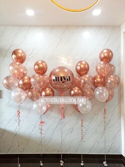 ลูกโป่ง เปิดร้าน Bubble ขนาด 24'' พร้อมตกแต่ง ช่อลูกโป่ง 7 ลูก 4 ช่อ สามารถเปลี่ยนสีลูกโป่ง/เปลี่ยนข้อความ/เปลี่ยนขนาดได้