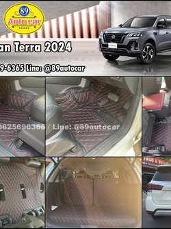พรมในรถยนต์ Nissan Terra 2024 พรมVVIPด้ายคู่ สีดำด้ายแดง