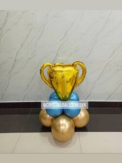 ลูกโป่งฟอยล์ตกแต่ง วันเกิดเด็ก ฟอยล์ถ้วยรางวัล ตั้งฐาน 1 ชิ้น พร้อมตกแต่ง สามารถเปลี่ยนสีลูกโป่ง/เปลี่ยนฟอยล์ตกแต่งได้