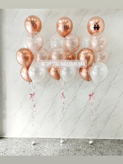 ลูกโป่ง เเสดงความยินดี ช่อลูกโป่ง ช่อ 7 ลูก 3 ช่อ พร้อมตกเเต่ง สามารถเปลี่ยนสีลูกโป่ง/เปลี่ยนข้อความได้