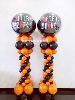 เสาลูกโป่ง เปิดงาน ลูกโป่งยาง ขนาด 36" สีสีดำ 2 เสา พร้อมตกแต่ง สามารถเปลี่ยนสีลูกโป่ง/เปลี่ยนข้อความได้