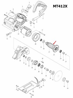 ทุ่น เลื่อยวงเดือน Maktec มาคเทค MT412X, M4101XB (แท้) ##