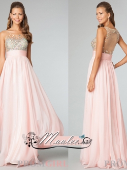 พร้อมเช่า ชุดราตรียาว สีชมพู ปักเลื่อมช่วงอก ด้านหลังเป็นซีทรู สวยหวาน (ซิปข้างลำตัว)