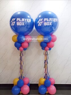 เสาลูกโป่ง เปิดงาน ลูกโป่งยาง ขนาด 36" สีน้ำเงิน 2 เสา พร้อมตกแต่ง สามารถเปลี่ยนสีลูกโป่ง/เปลี่ยนข้อความได้