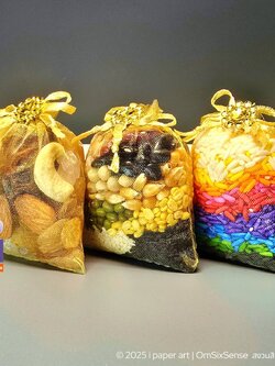 ของไหว้พระพิฆเนศ ถุงไหมแก้ว | ธัญพืช ข้าวอักษัต ปัญจเมวา โมทกะลาดู