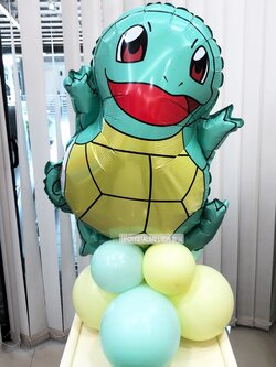 ลูกโป่ง ฟอยล์ตกแต่งวันเกิดเด็ก ฟอยล์เต่า ตั้งฐาน 1 ชิ้น พร้อมตกแต่ง สามารถเปลี่ยนสีลูกโป่ง/เปลี่ยนฟอยล์ตกแต่งได้