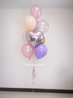 ลูกโป่ง วันเกิด โทนสี พาสเทล ยอดนิยม พร้อม ฟอยล์หัวใจ ขนาด 18" 1 ชิ้น,ลูกโป่งใส ใส่กลิตเตอร์ พร้อมตกเเต่ง สามารถเปลี่ยนสีลูกโป่ง/เปลี่ยนข้อความ/เปลี่ยนสี-ฟอยล์ตกแต่งได้