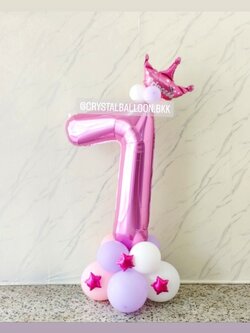 ลูกโป่ง วันเกิดเด็ก ฟอยล์ตัวเลข ขนาด 40" ตั้งฐาน 1 ชิ้น พร้อมตกแต่ง สามารถเปลี่ยนสีลูกโป่ง/เปลี่ยนสี-ฟอยล์ตัวเลข/เปลี่ยนสี-ฟอยล์ตกแต่งได้