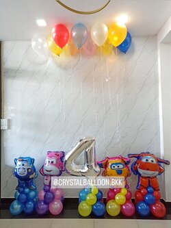ลูกโป่ง วันเกิดเด็ก Theme Super Wings ตั้งฐาน 4 ชิ้น พร้อม ฟอยล์ตัวเลข ขนาด 40" 1 ชิ้น พร้อมตกแต่ง ลูกโป่งลอยฝ้า 10 ลูก สามารถเปลี่ยนสีลูกโป่ง/เปลี่ยนสี-ฟอยล์ตัวเลข/เปลี่ยนฟอยล์ตกแต่งได้