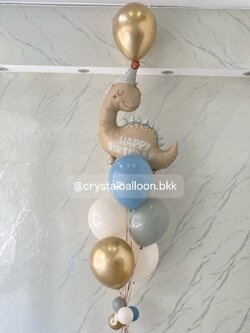 ลูกโป่ง วันเกิดเด็ก ช่อลูกโป่ง ฟอยล์ไดโนเสาร์ใหญ่ ช่อ 7 ลูก 1 ช่อ พร้อมตกแต่ง สามารถเปลี่ยนสีลูกโป่ง/เปลี่ยนข้อความได้