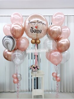 ลูกโป่ง วันเกิด Bubble ขนาด 24" สียอดนิยม พร้อม ช่อลูกโป่ง ช่อ 10 ลูก 2 ช่อ,ลูกโป่งลายหิน USA 3 ลูก,ลูกโป่งใส ใส่กลิตเตอร์ พร้อมตกเเต่ง สามารถเปลี่ยนสีลูกโป่ง/เปลี่ยนข้อความ/เปลี่ยนขนาดได้