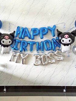 ลูกโป่ง วันเกิดเด็ก ช่อลูกโป่ง ช่อ 3 ลูก 2 ช่อ พร้อม ฟอยล์ตัวอักษร Happy Birthday ขนาด 16" 1 ชิ้น,ฟอยล์ตัวอักษรชื่อ 6 ตัวอักษร,ฟอยล์คุโรมิ 2 ชิ้น พร้อมตกแต่ง สามารถเปลี่ยนสีลูกโป่ง/เปลี่ยนสี-ฟอยล์ตัวอักษรได้