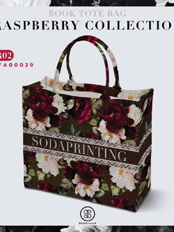 กระเป๋า Book Tote Bag RASPBERRY COLLECTION รหัส TFA00029 #ใส่ชื่อได้ #SOdAbag #SOdAPrintinG