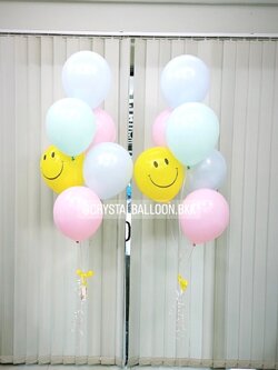 ลูกโป่ง แสดงความยินดี ช่อลูกโป่ง ช่อ 6 ลูก 2 ช่อ พร้อมตกเเต่ง สามารถเปลี่ยนสีลูกโป่ง/เปลี่ยนข้อความได้