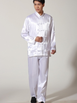 Pre-order ชุดจีนชาย แขนยาว สีขาว