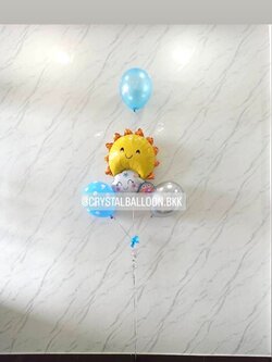 ลูกโป่ง Welcome Baby ช่อฟอยล์พระอาทิตย์ 1 ชิ้น พร้อม ลูกโป่ง 3 ลูก พร้อมตกแต่ง สามารถเปลี่ยนสีลูกโป่ง/เปลี่ยนสี-ฟอยล์ตกแต่งได้