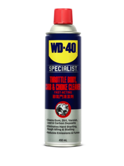 สเปรย์ล้างปีกผีเสื้อ WD-40 ขนาด 450ml. ใช้ทำความสะอาดปีกผีเสื้อ, คาบูเรเตอร์และโช๊ค, ขจัดคราบยางเหนียว Pn.W051-0410 (แท้) ##