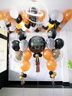 ลูกโป่ง วันเกิด ลูกโป่งยาง ขนาด 24" สีดำ พร้อม ช่อลูกโป่ง ช่อ 9 ลูก 2 ช่อ,ลูกโป่งลายหิน USA 2 ลูก,ลูกโป่งใส ใส่กลิตเตอร์ พร้อม ลูกโป่งลอยฝ้า 50 ลูก พร้อมตกเเต่ง สามารถเปลี่ยนสีลูกโป่ง/เปลี่ยนข้อความ/เปลี่ยนขนาดได้